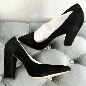 Steve Madden Primpy Black Nubuck Heels